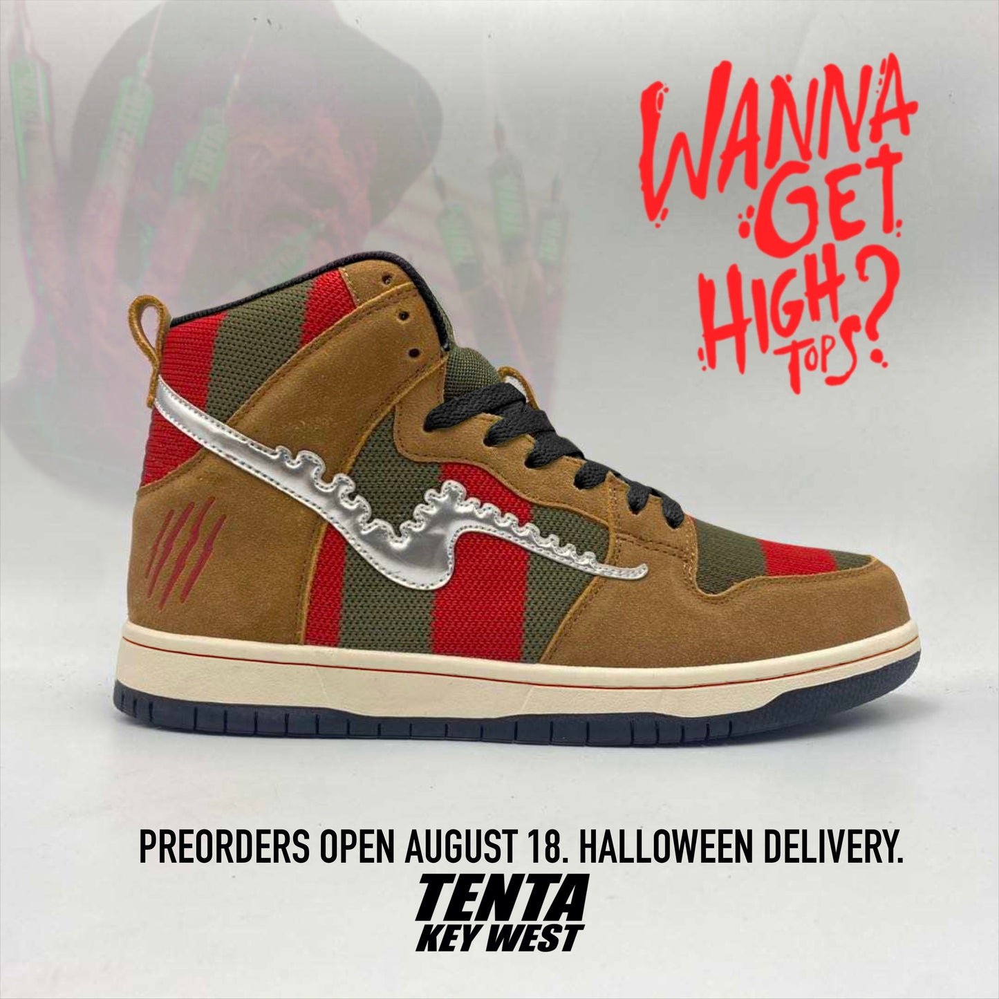 TENTA "Wanna Get High...tops?" ADULT size sneakers