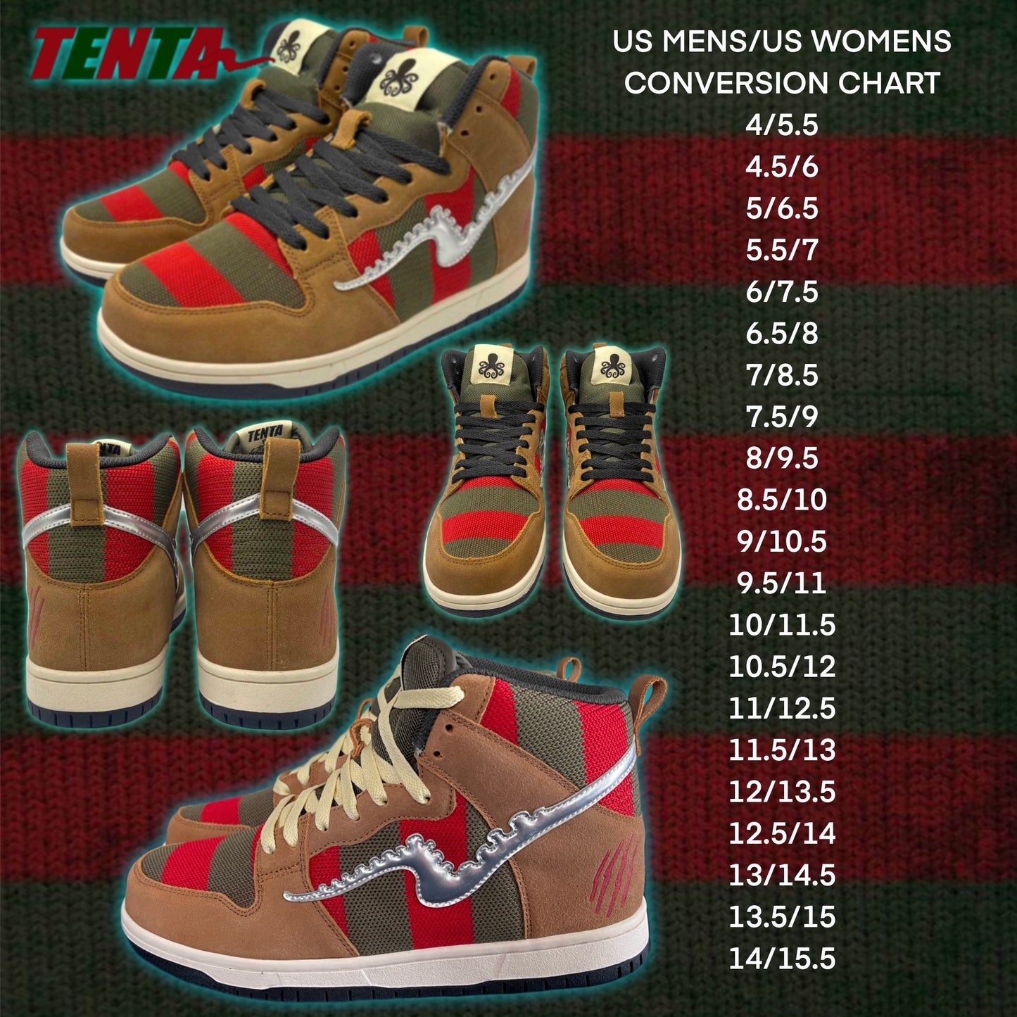 TENTA "Wanna Get High...tops?" ADULT size sneakers