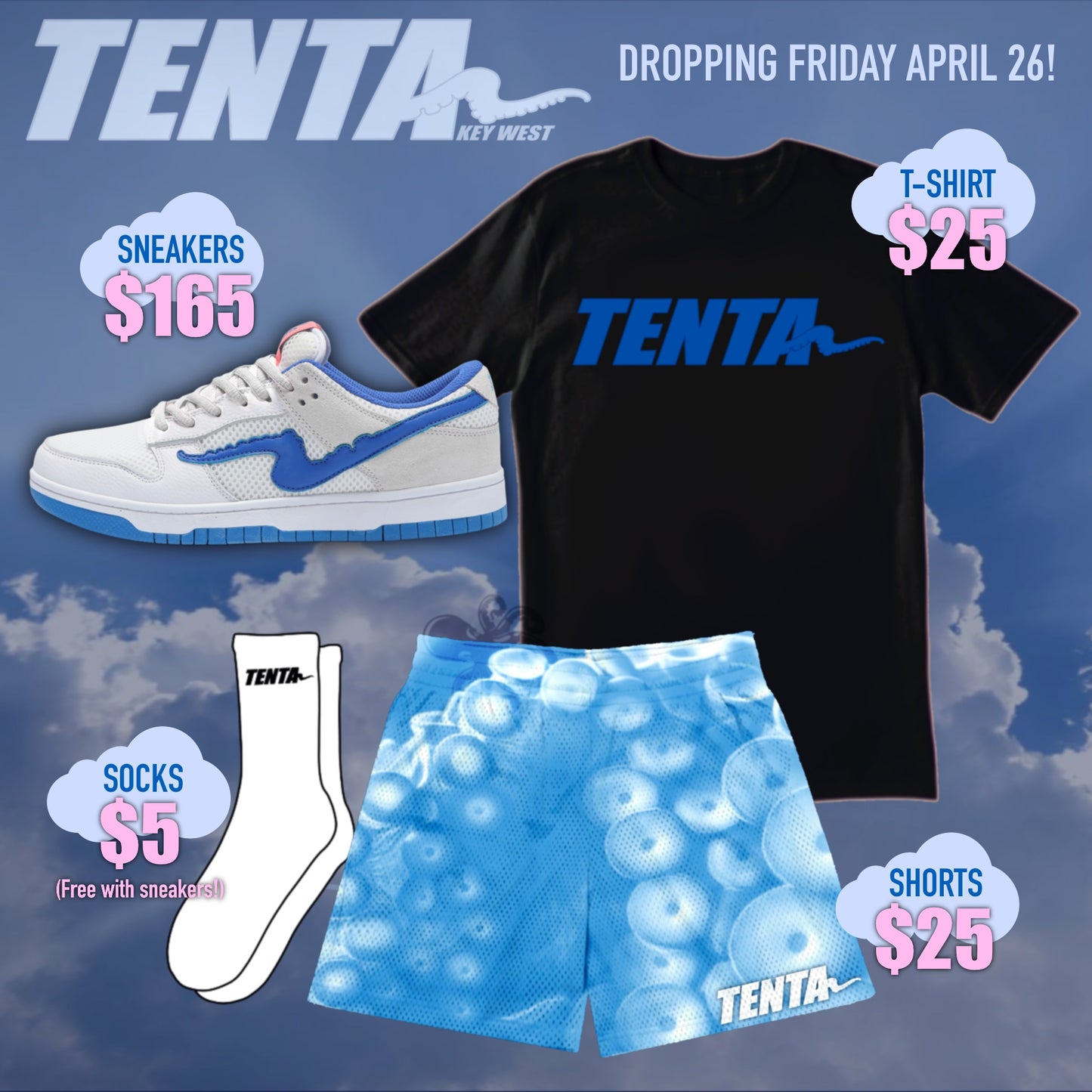 TENTA "Clouds" T-Shirt *LIMITED EDITION*