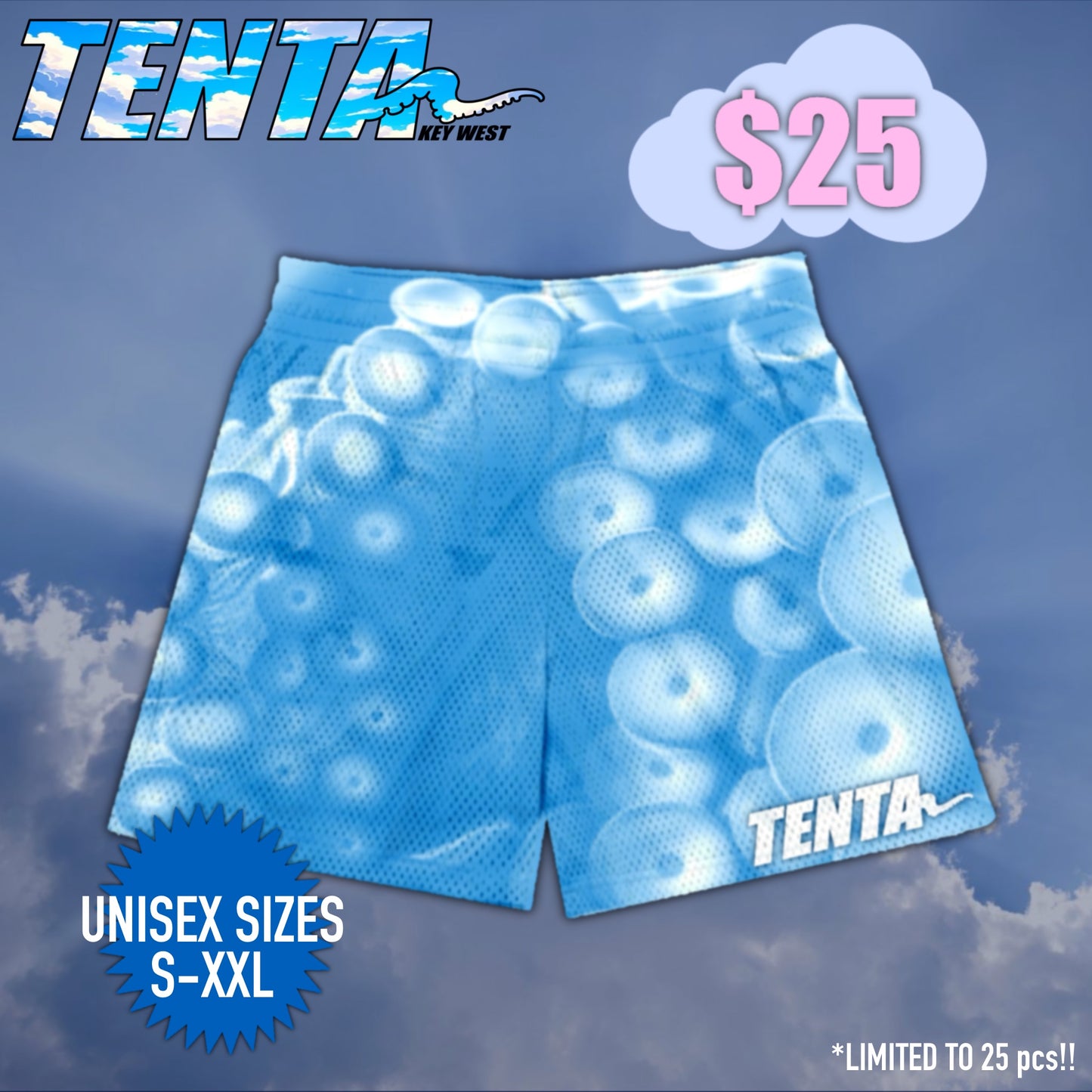 TENTA "Clouds" Mesh Shorts *LIMITED EDITION*