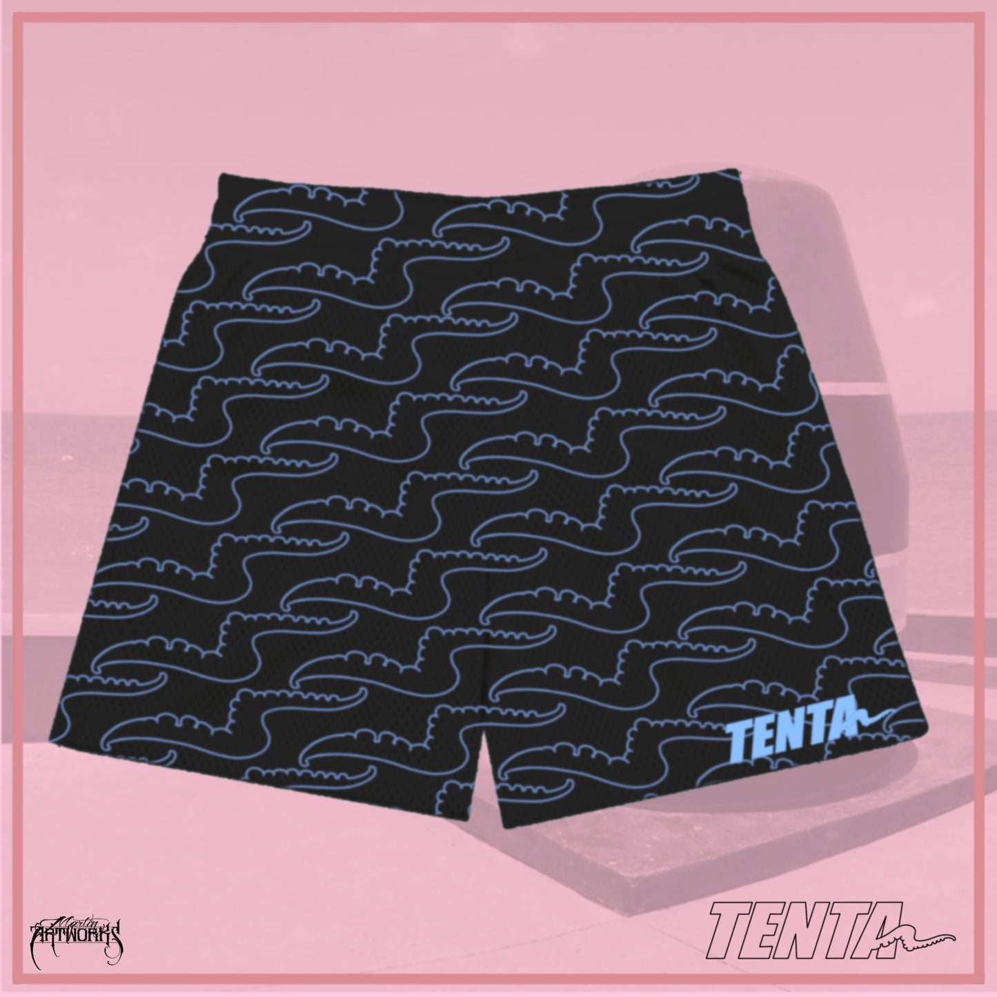 TENTA logo mesh shorts