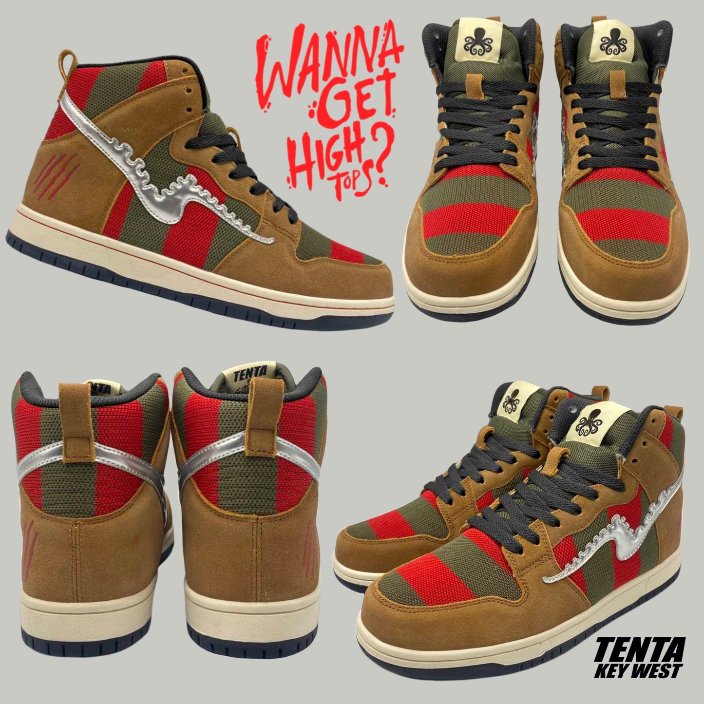 TENTA "Wanna Get High...tops?" ADULT size sneakers