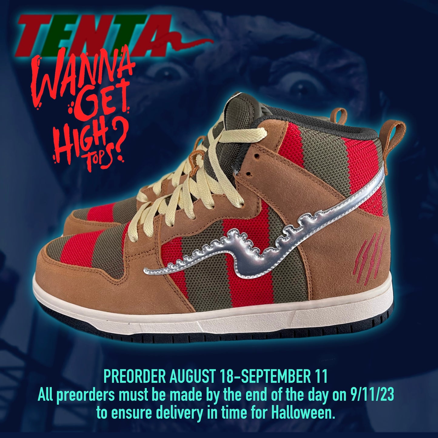TENTA "Wanna Get High...tops?" ADULT size sneakers