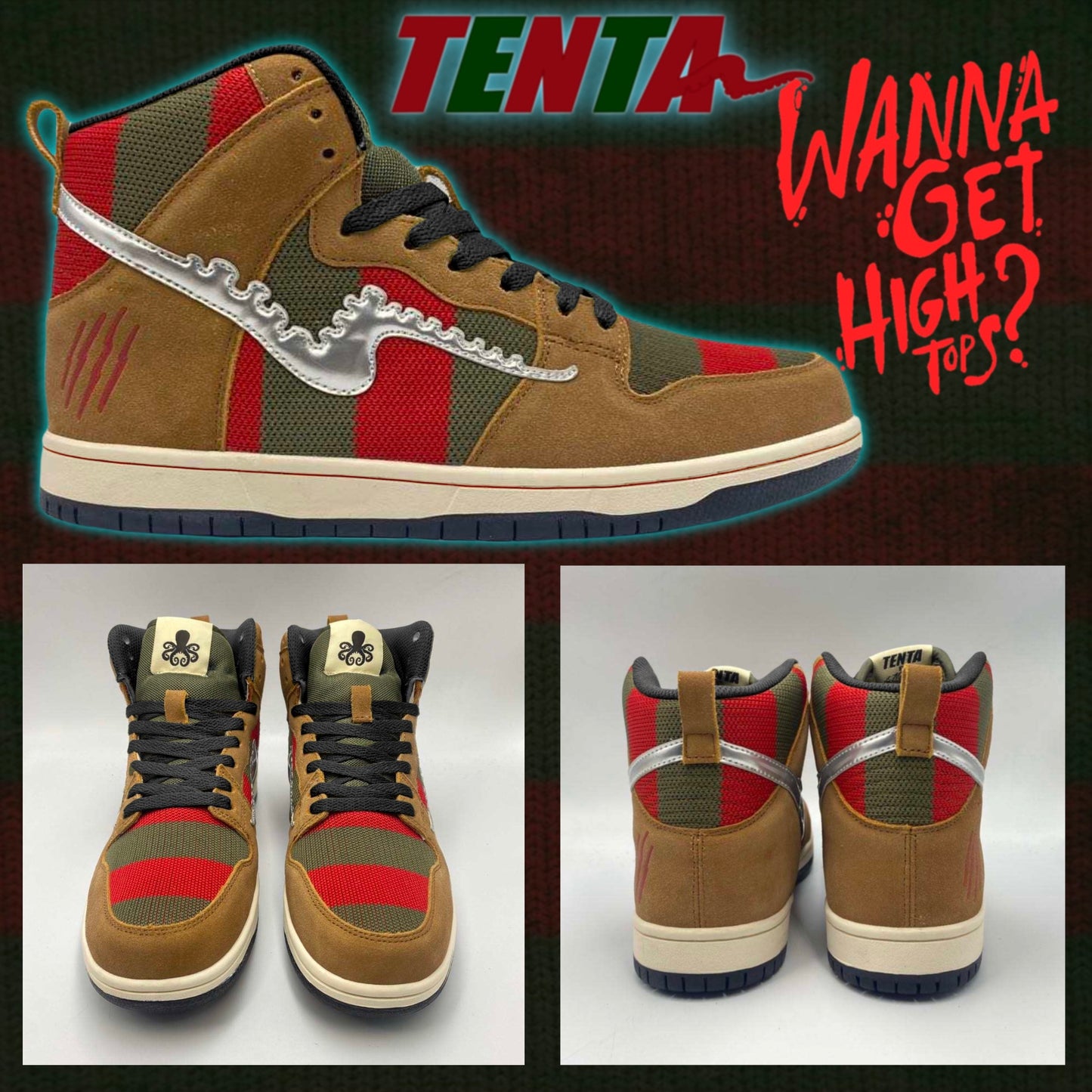 TENTA "Wanna Get High...tops?" ADULT size sneakers