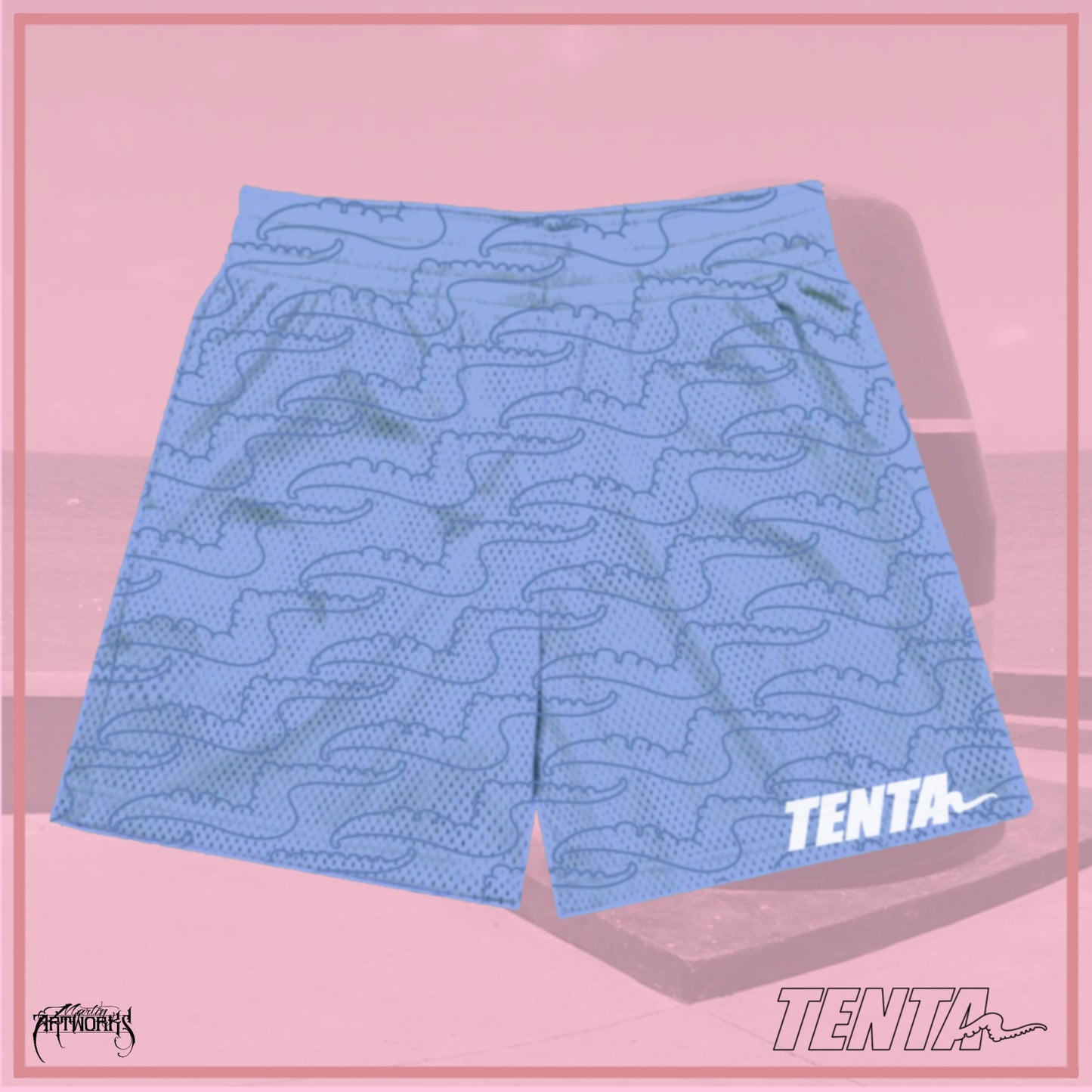 TENTA logo mesh shorts